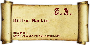 Billes Martin névjegykártya